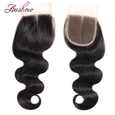 

Brazilian Body Wave Lace Closure 4*4 Middle Part 130% Medium Brown Swiss Lace Remy Human Hair Free Shipping