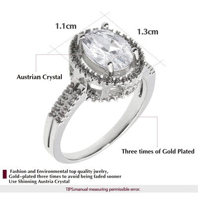 

Yoursfs@ Round Ring Engagement Rings Setting Cubic Zirconia Anel Jewelry For Women Love Bague Anillos Mujer Gift