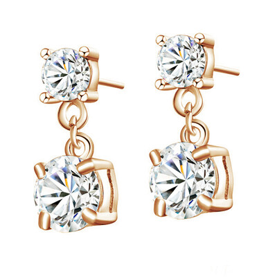

Yoursfs@ Brand Gold Earring For Women Earring Elegant Womens Zircon Crystal Earrings Women Party Jewelry Christmas Gift