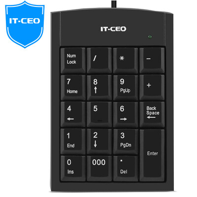 

IT-CEO USB Digital Keypad Mini Financial Keypad Accounting Bank Cashier Portable Keyboard Computer External Keypad 19 Key Drawing Black