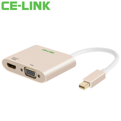 

CE-LINK Mini DP очередь VGA / HDMI / DVI конвертер 4K Mini тройной адаптер Mini DisplayPort интерфейсы молнии черный A1513 Macbook