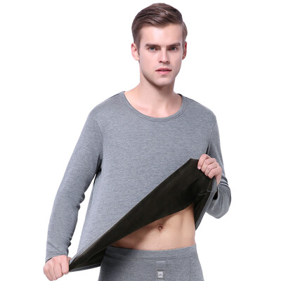 

GANGSHA thermal underwear men plus velvet thick thermal underwear set