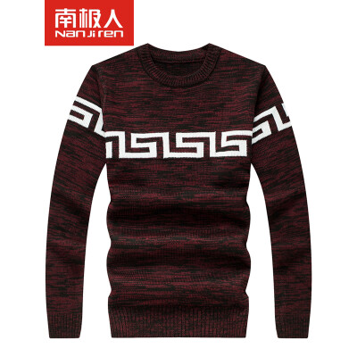 

Antarctic Sweater Men's Fashion Round Collar Jacquard Men's Slim Knit NFF173B802 Red