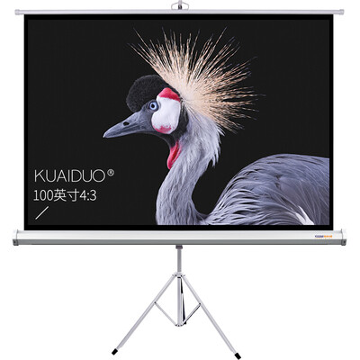 

KUAIDUOXIAOWU 100-inch bracket curtain white plastic 4: 3 bracket curtain mobile portable screen