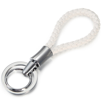 

Zobo genuine car key chain 360 degree rotating double key ring braided rope key pendant ZB-901 white car ornaments gift birthday gift
