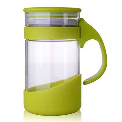 

【Jingdong Supermarket】 MIGO office heat-resistant glass water cup 0.45L with covered filter cup