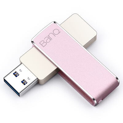 

banq F50 256GB USB3.0 цельнометаллический 360-градусный вращающийся высокоскоростной U диск розовое золото