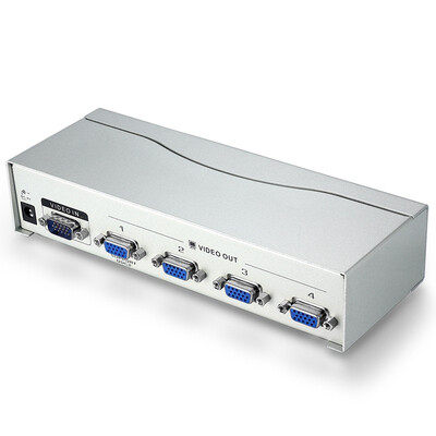 

Wins shengwei VS-2504 VGA splitter 4 port with original line vga one quarter split screen high-definition video into a four computer TV crossover