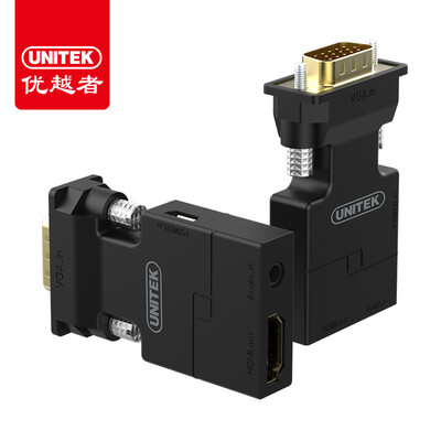 

Улучшенный человек (UNITEK) VGA переключатель HDMI HD видео конвертер преобразования аудио кабеля адаптера разъем порта ноутбука кабельного телевидения проекторы Y-HD05001-BK