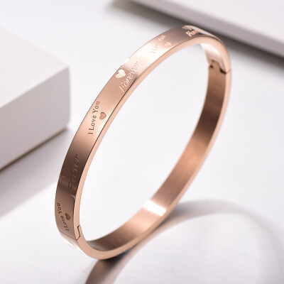 

Yin Man titanium steel bracelet female rose gold open bracelet Korean fashion zircon jewelry love