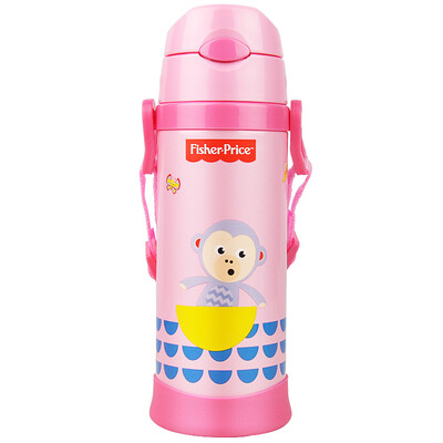 

United States Fisher Baby Child Sippy Cup Baby Learning Drinking Cup Sling Kettle Drinking Water Training Cup 420ML Pink