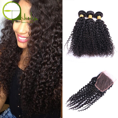 

Mink Brazilian Kinky Curly Hair Colsure 4X4 3 Bundle Deals Lace Closure Kinky Curly Virgin Hair 100 Human Hair Lace Closure