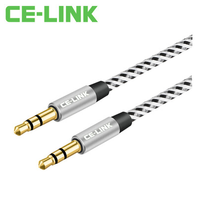 

CE-LINK AUX audio cable with 3.5mm stereo audio cable connection 1 meter car phone flat headphone audio cable rose gold A2450