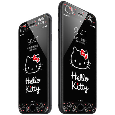 

Отличный плюс подлинный HelloKitty Apple iPhone6plus / 6splus закаленная пленка углеродного волокна мягкая сторона закаленная стеклянная пленка флеш-пленка цветная прелесть фильма Katie