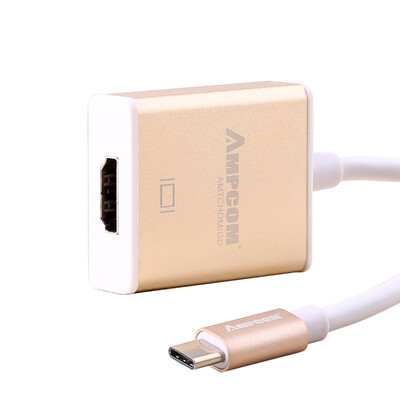 

Pukang (AMPCOM) Type-C к HDMI конвертер HD проса Air Macbook подключен телевизор дисплей проектора USB-C 3,1 передающей головку золотого сплав