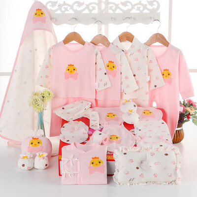 

Baby baby newborn gift box 22 sets of newborn baby clothes suit baby underwear full moon gift auspicious chicken pink