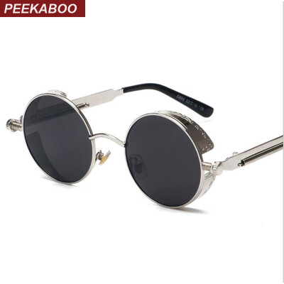 

ретро - круглые очки высокого качества стимпанк металлический каркас винтаж круглые солнечные очки мужчин и женщин в зеркало uv400
