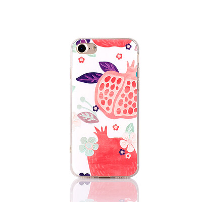 

Fashion Fruit Pomegranate 3d Relief Painted Soft Silicone Tpu Back Cover Case For Apple Iphone 6 6s 7 Plus Case
