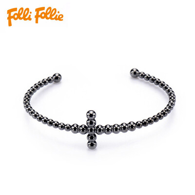 

Folli Follie Ms. Fuli Li Carma Beads Series Black Cross Bracelet 1B17T001K