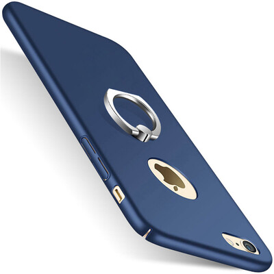 

Sanctuary Sendio Apple iPhone6 ​​ 6s Plus mobile phone case protective shell protection sleeve frosted&anti-fall shell all-inclusive belt with a ring buckle bracket hard shell treasure ink blue
