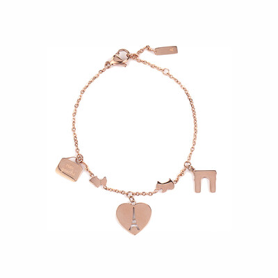 

AGATHA jiasha 2470246 Pierced Tower Love dog bracelet rose gold