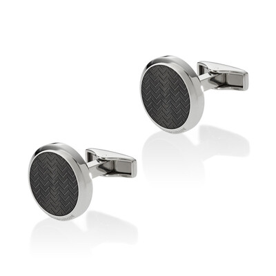 

Armani (Emporio Armani) men silver black carbon cufflinks EGS2226001