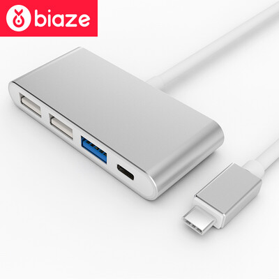 

BIAZE USB разветвитель 3,0 Type-C для интерфейса USB конвертер Множество Apple MacBook Huawei проса / ноутбук с задержкой три серебряных HUB хаб R7-