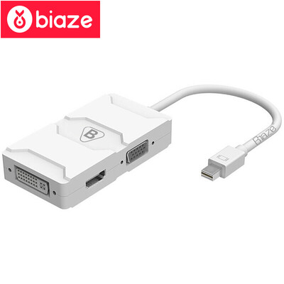 

BIAZE Mini DP to VGA / HDMI / DVI triple converter Mini Displayport lightning interface adapter macbook external display ZH8-2K