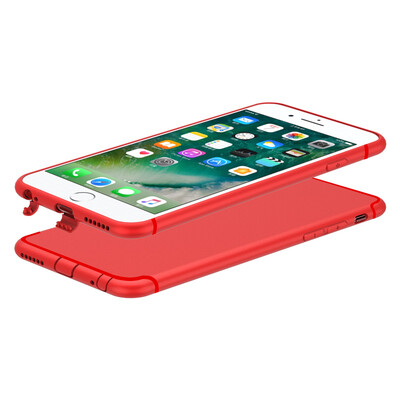 

[Shell из четырех комплектов снарядов] ESCASE Apple iPhone6 ​​/ 6s Plus корпус телефона черный / красный + высокая мягкая силиконовая оболочка Apple 6S полноэкранная белая закаленная пленка