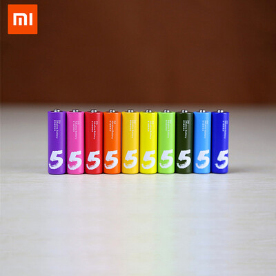

10 pcs Xiaomi ZI5 AA501 Alkaline Battery 15V Rainbow AA Batteries LR6 AM-3 Environment Friendly for MP3 Flashlight Radio