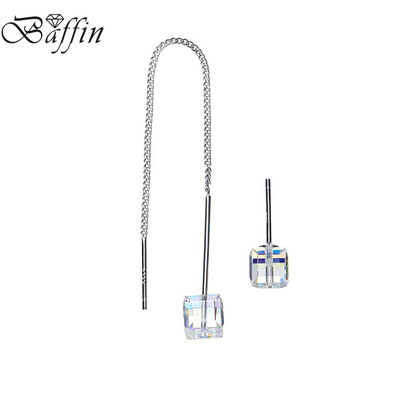 

Baffin 925 Sterling Silver Asymmetry Drop Earrings Austrian Crystals Piercing For Women Party Jewelry 2017 Christmas Gift