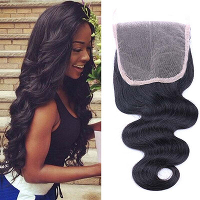 

Indian Body Wave Hair Closure 4x4 inch Lace Closure Free Part 100 Human Remy Hair 8-20 inch Hand Tied Closure