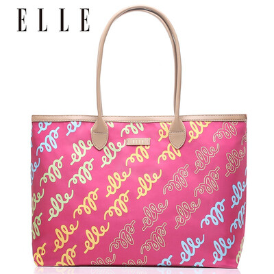

ELLE (ее) мода сумки классический полиэстер печати ЛОГО портативный плеча Сумка TM142R29962PK розовый