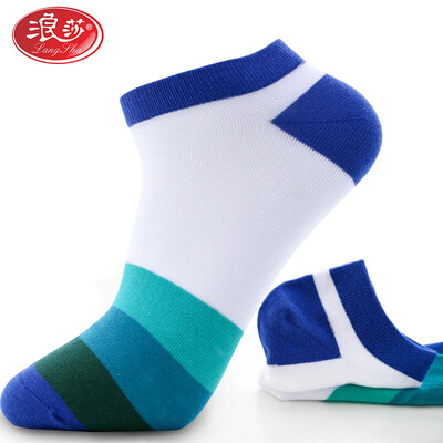 

Langsha LangSha лодка носки мужские летние хлопчатобумажные носки 6 двойной костюм пот дышащая радуга стелс носки 26-28см