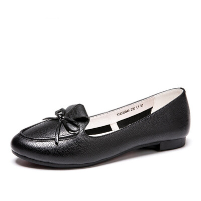 

Aokang Aokang single shoes round head flat feet shoes 174335049 black 36 yards