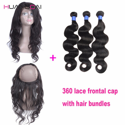 

8A 2242 360 Lace Frontal Band With Bundles Brazillian Body Wave With Closure Huangcai Hair With 3 Closure And Bundles