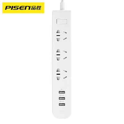 

PISEN 303 smart jack for connecting a range of broadband 3 3 holes 3 USB port smart socket for protection