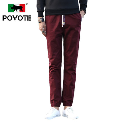 

Пол Витт носорог (POVOTE) мужские случайные брюки ноги хлопок сплошной цвет случайные брюки мужчины среднего возраста теряют резинке штаны PVHN1605 армия зеленый M