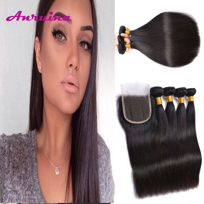 

Human Hair Bundles With Closure Malaysian Straight Virgin Hair Bundles With Closure Cheap Hair Bundles With 4x4 Lace Closure