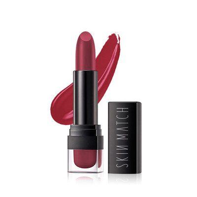 

Very tight (SKINMATCH) pure color lipstick 3.3g (too concubine) (moisturizing lipstick lasting does not fade does not stick cup moisturizing protective lip lipstick makeup)
