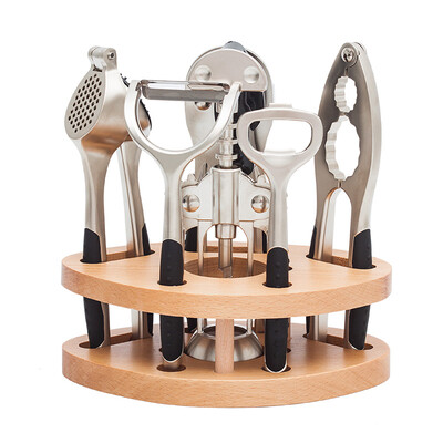 

[Jingdong supermarket] Bailun Bairun walnut pliers open cans pressure mosses peeling knife knives beer open red wine bottle opener set gift box ZR3684