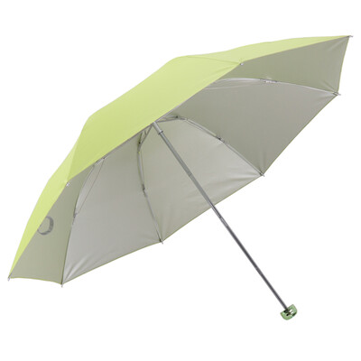 

Jingdong supermarket] Paradise umbrella silver plastic high-density polyester three fold ultra-light sunny umbrella sun umbrella green 336T