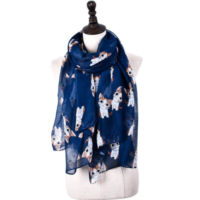 

2017 года новая мода летом пляж шарфы мультфильм - кошки женщин тонкие проветривать шелковый шарф cappa от загара voile шалью деву