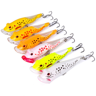 

1PC Popper Fishing Lures 8cm-3.15"/12.48g-0.44oz Plastic Bass Bait 6 Colors Available Fishing Tackle #8 High Carbon Hook