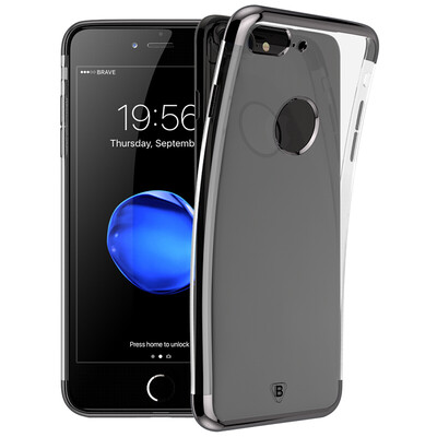 

BIAZE Apple 7 Plus 8 Plus Phone Case iPhone7 Plus 8 Plus Protector Plating TPU All-inclusive Transparent Crystal JK116-Black