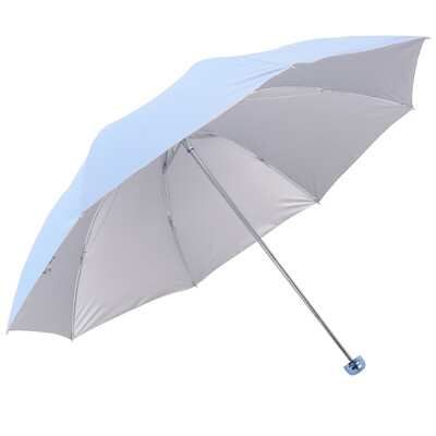 

Jingdong supermarket] Paradise umbrella silver plastic high-density polyester three fold ultra-light sunny umbrella sun umbrella green 336T