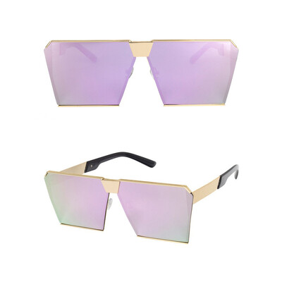 

большой площади очки бренда дизайнер знаменитость металла унисекс женщин mens крупногабаритных солнцезащитные очки зеркало объекти