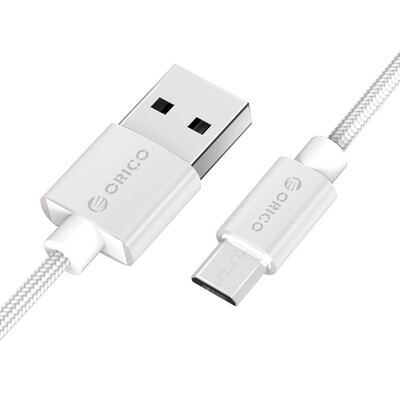 

ORICO MTF-10 Micro USB Античный нейлоновый плетеный телефон для зарядки кабеля для передачи данных Huawei / Xiaomi / Samsung 1m Silver