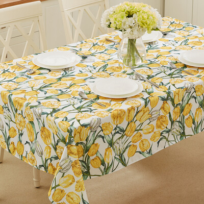 

Jiuzhou deer tablecloth home waterproof printed cloth tablecloths tablecloths cloth British style garden cloth tablecloth tulips 140 * 180cm