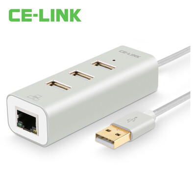 

CE-LINK USB2.0 cable 100M network card-free drive 100M Ethernet adapter USB to RJ45 Mac laptop flat panel external card aluminum alloy silver A1995